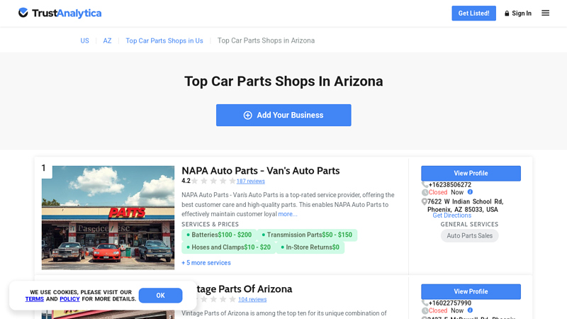 Top Car Parts Shops in Arizona penny pincher auto parts arizona