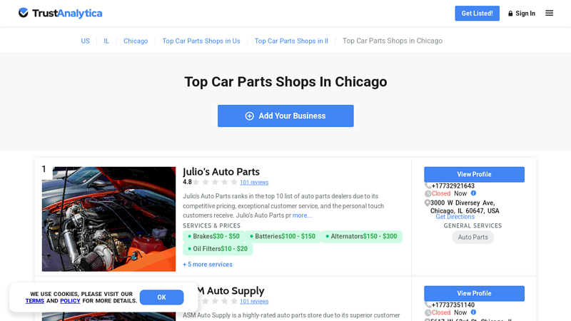 Top Car Parts Shops in Chicago auto parts store chicago