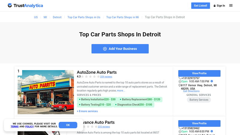 Top Car Parts Shops in Detroit autozone auto parts detroit mi