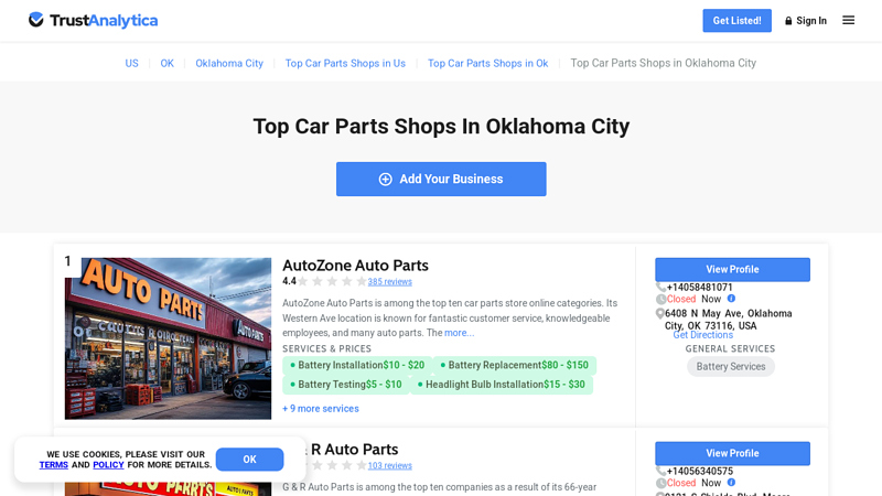 Top Car Parts Shops in Oklahoma City auto parts oklahoma city ok