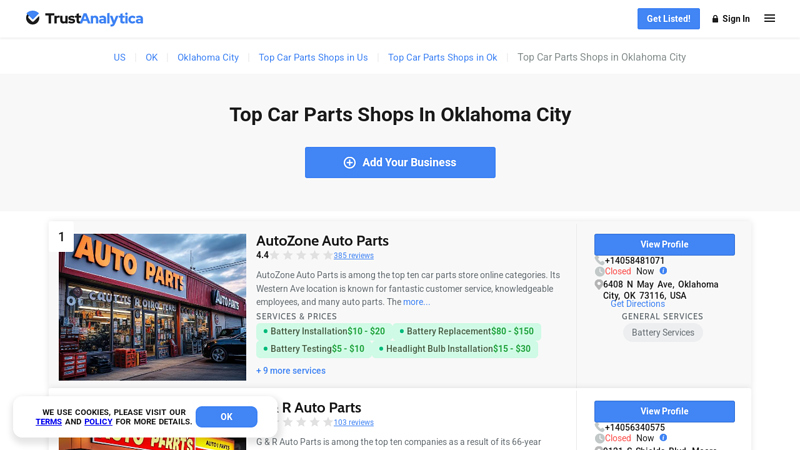 Top Car Parts Shops in Oklahoma City car parts okc