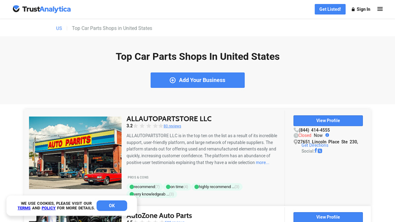 Top Car Parts Shops in United States car parts shop usa