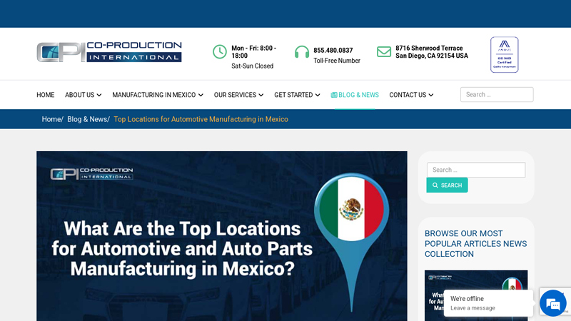 Top Locations for Automotive Manufacturing in Mexico chihuahua auto parts