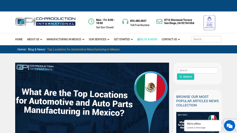 Top Locations for Automotive Manufacturing in Mexico brentwood auto parts