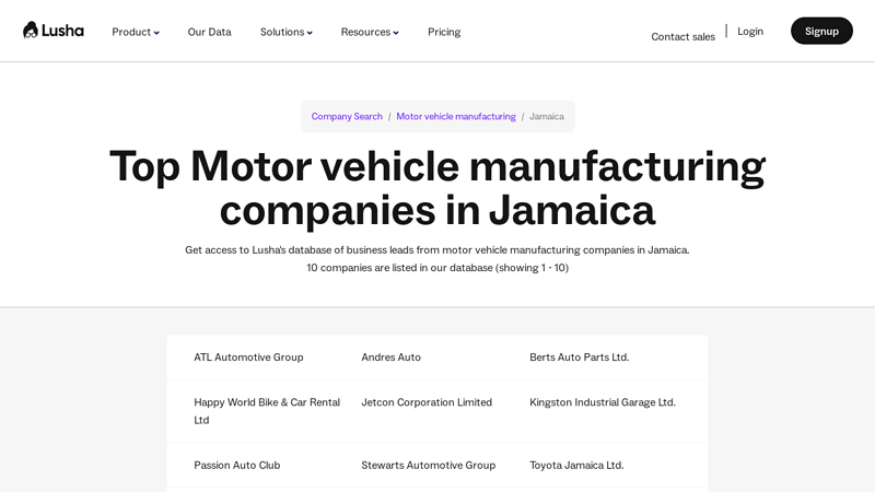 Top Motor vehicle manufacturing companies in Jamaica andress auto parts