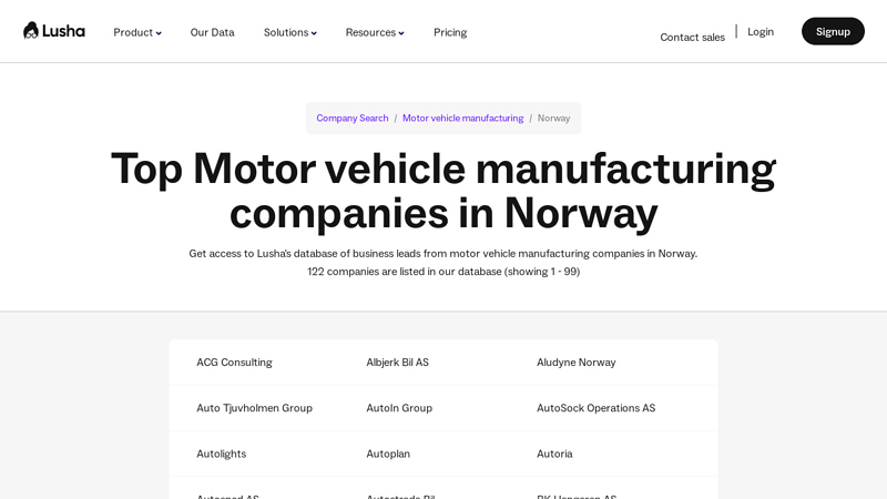 Top Motor vehicle manufacturing companies in Norway norges truck parts