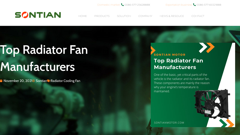 Top Radiator Fan Manufacturers radiator car part