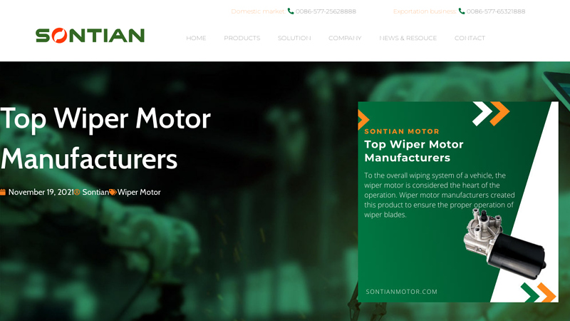 Top Wiper Motor Manufacturers auto parts wipers