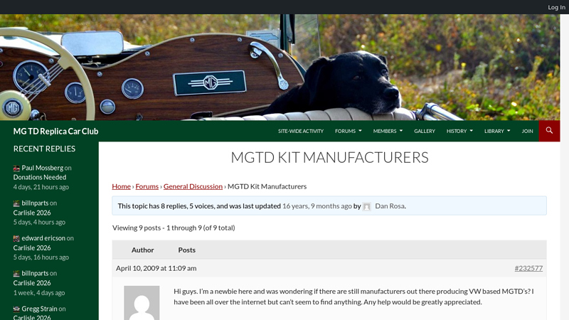 Topic: MGTD Kit Manufacturers mg car parts