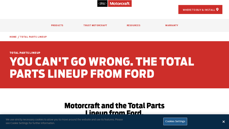 Total Parts Lineup From Ford ford motorcraft parts