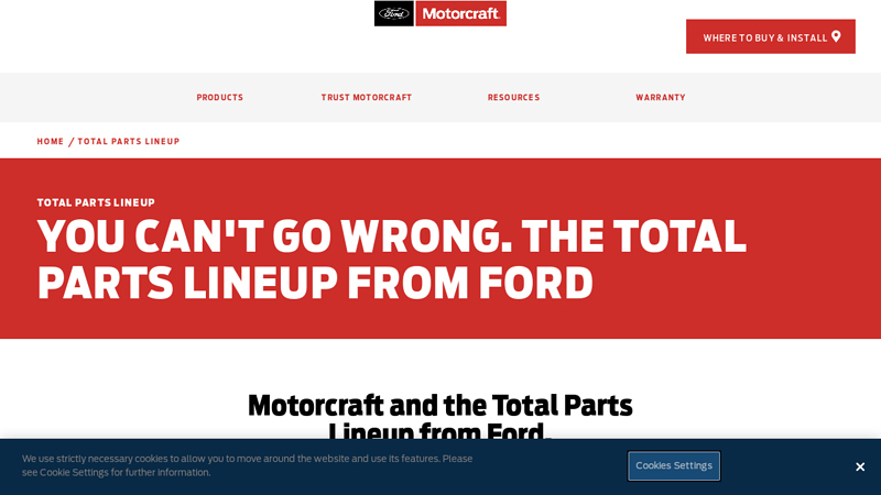 Total Parts Lineup From Ford ford motor replacement parts