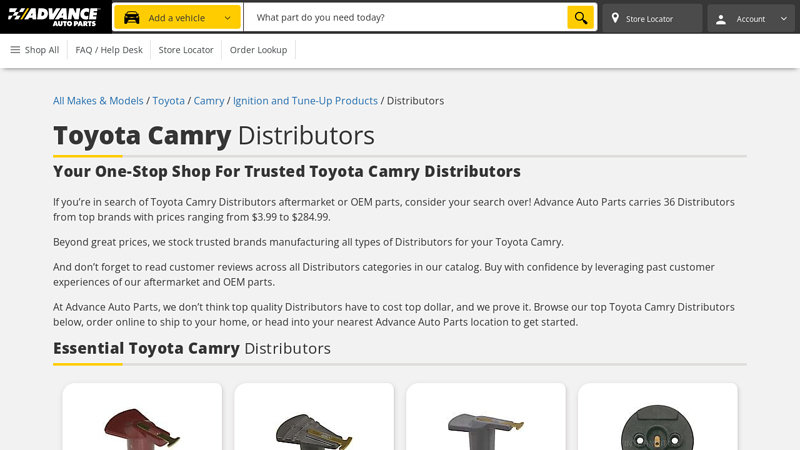 Toyota Camry Distributors camry auto parts