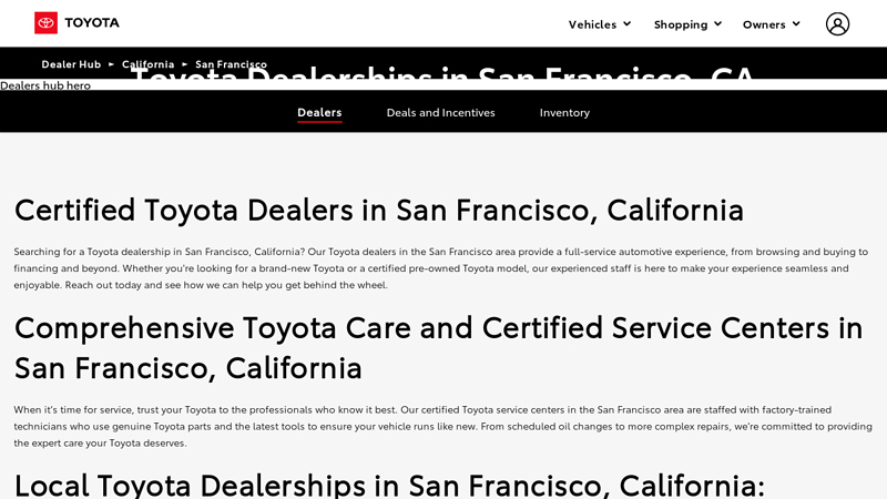 Toyota Dealerships toyota parts sf