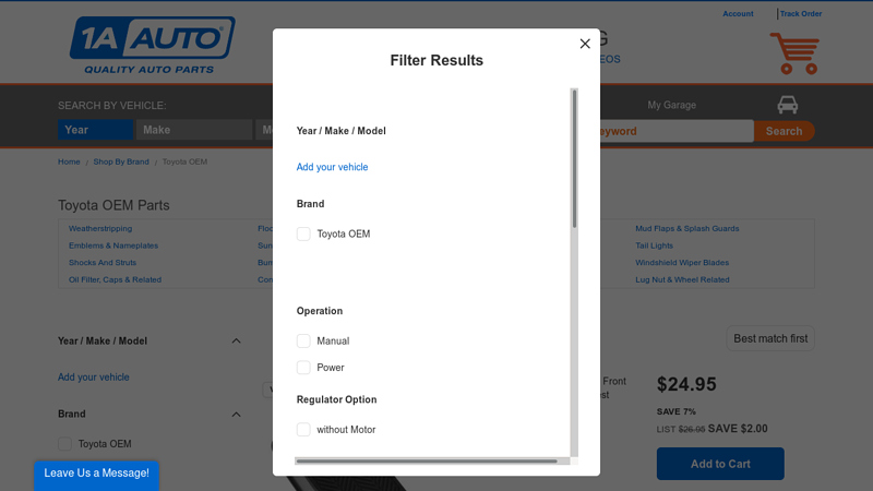 Toyota OEM Parts toyota parts replacement