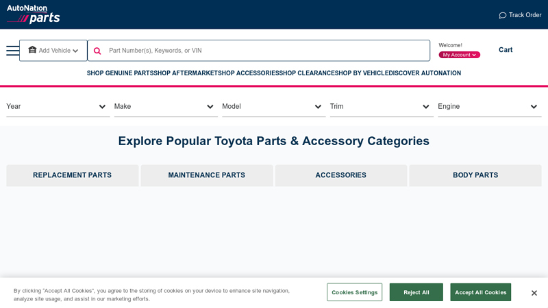Toyota OEM Parts & Accessories for All Models autonation toyota parts