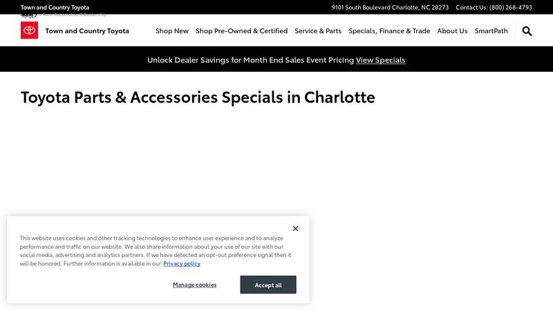 Toyota Parts & Accessories Specials in Charlotte toyota parts for sale
