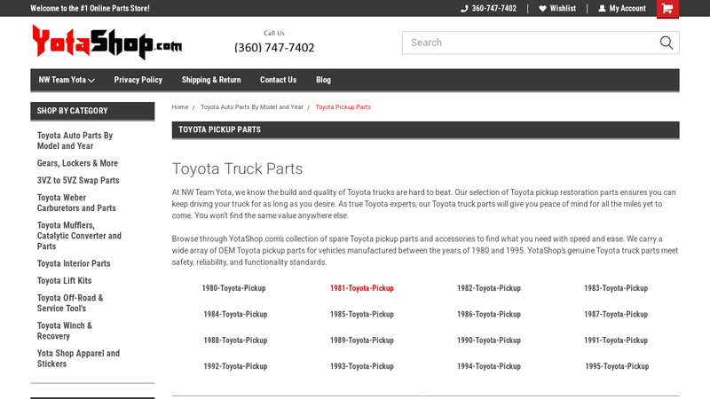 Toyota Pickup Parts 1980 toyota truck parts