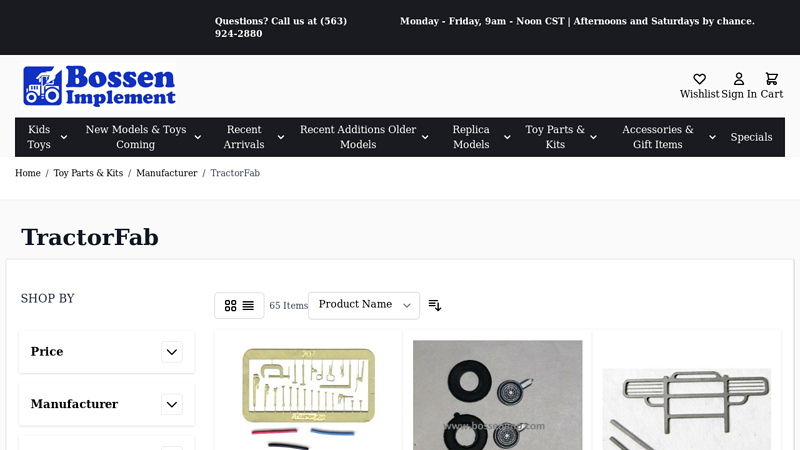 TractorFab toy tractor parts
