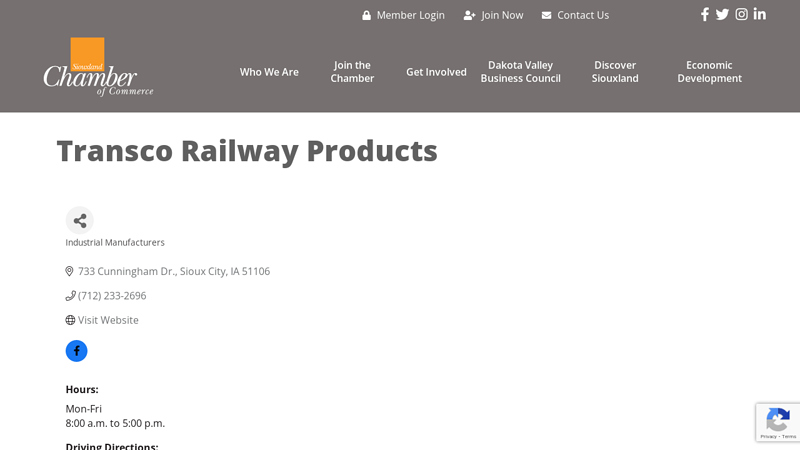 Transco Railway Products auto parts sioux city