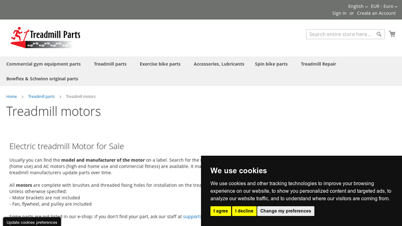 Treadmill motor replacement treadmill motor parts