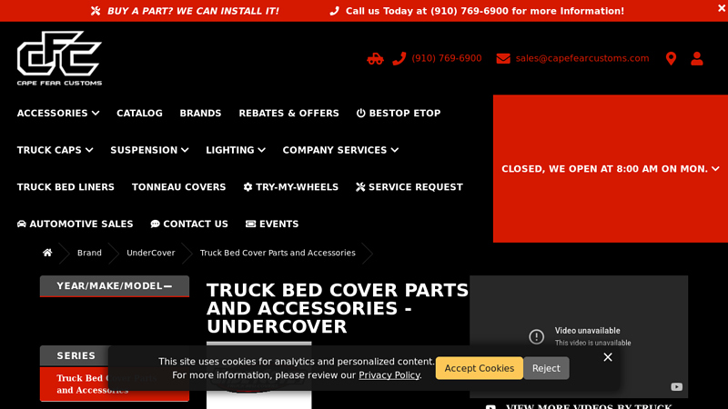 Truck bed cover parts and accessories truck bed cover parts