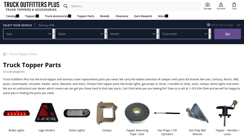 Truck Topper Parts are truck cap parts