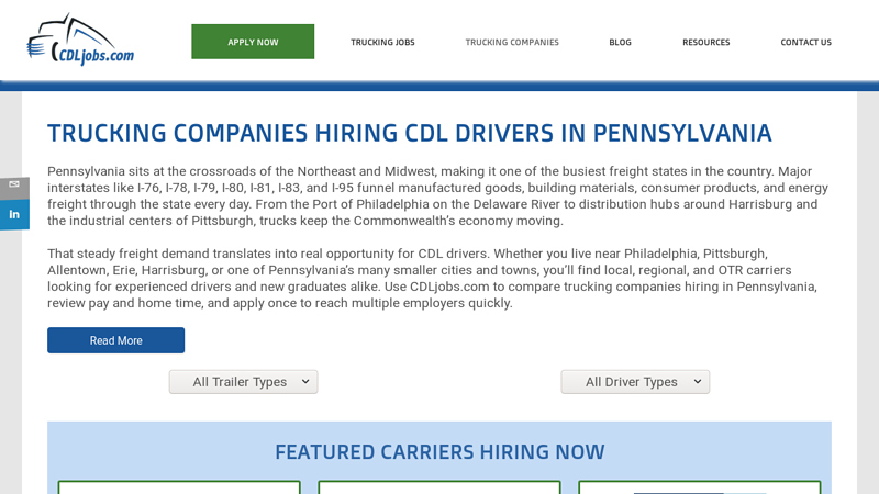 Trucking Companies Hiring CDL Drivers in Pennsylvania cdl auto parts