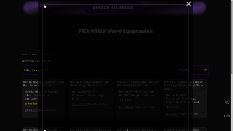 TRX450R Parts & Upgrades honda trx450r parts