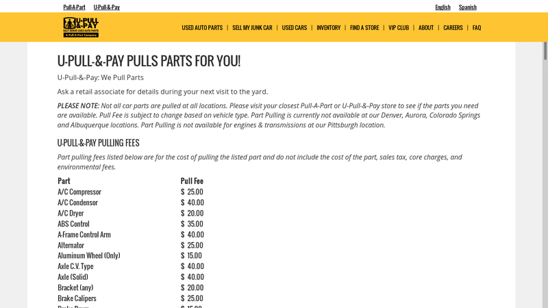 U u-pull-it car parts