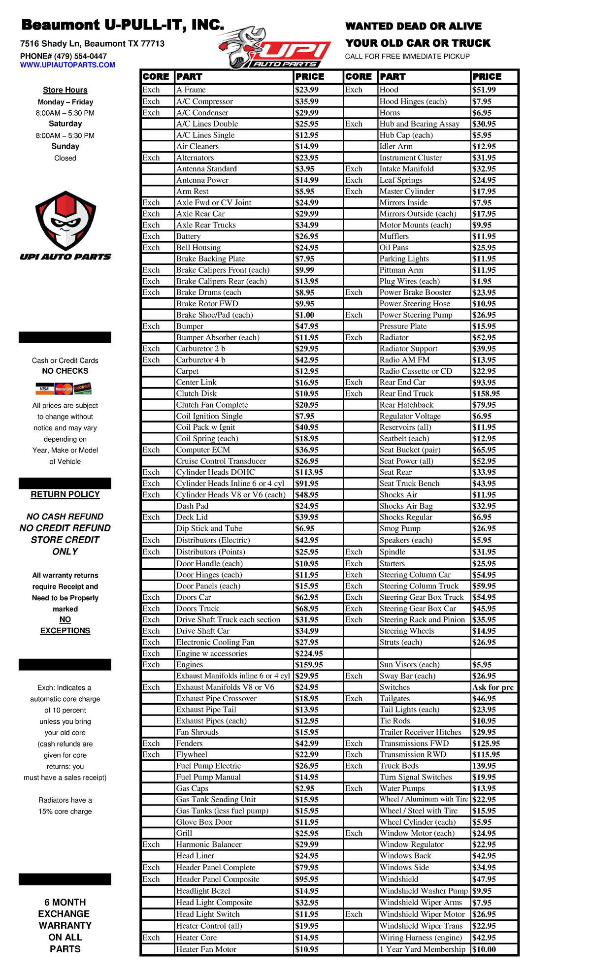 U Pull It Auto Parts Beaumont Texas guide