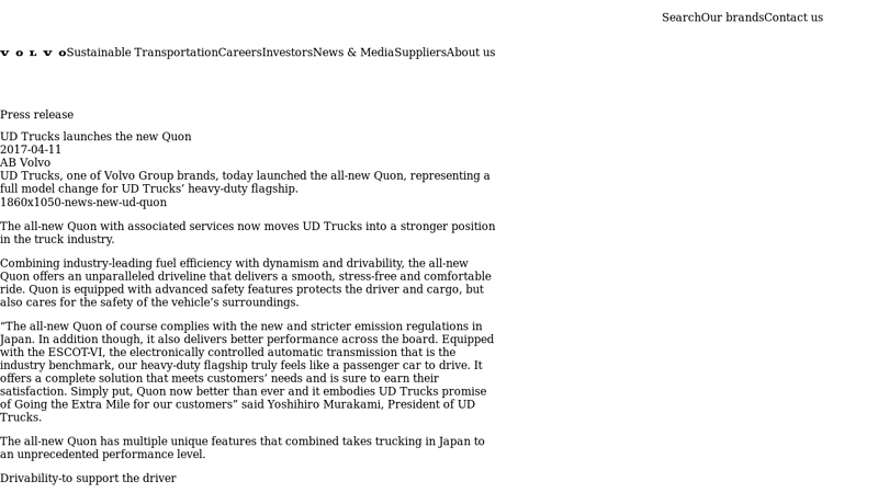 UD Trucks launches the new Quon ud truck parts