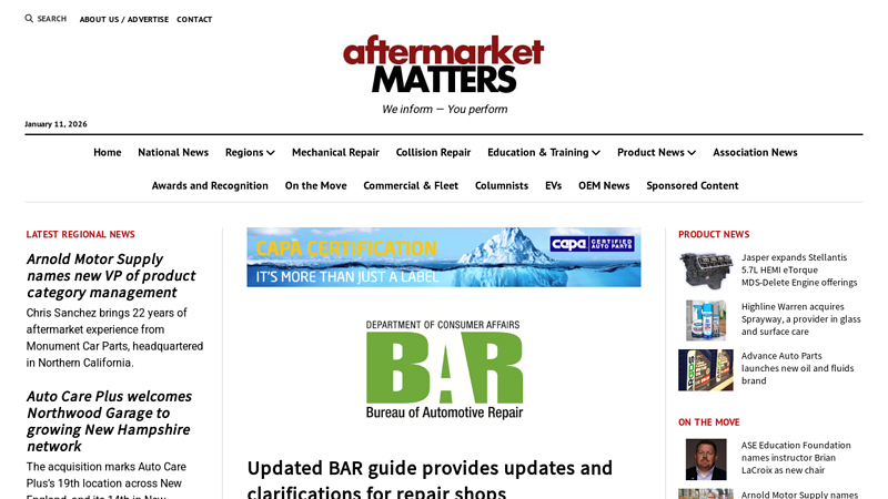 Updated BAR guide provides updates and clarifications for repair ... advance auto parts riverside ca