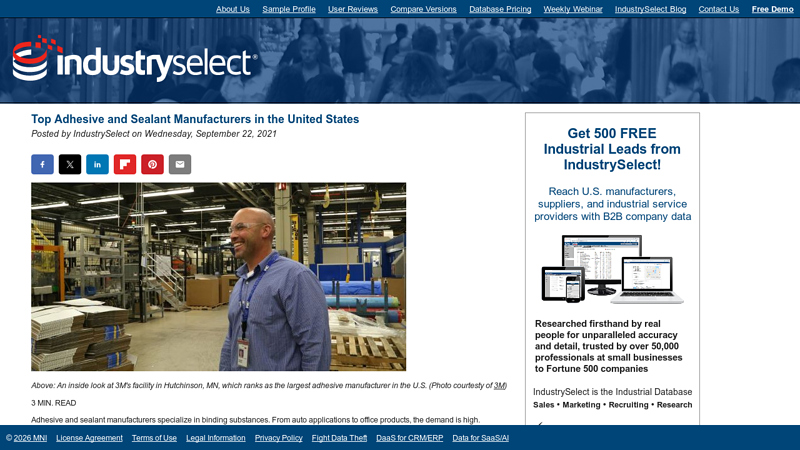 U.S. Adhesive and Sealant Manufacturers auto parts glue