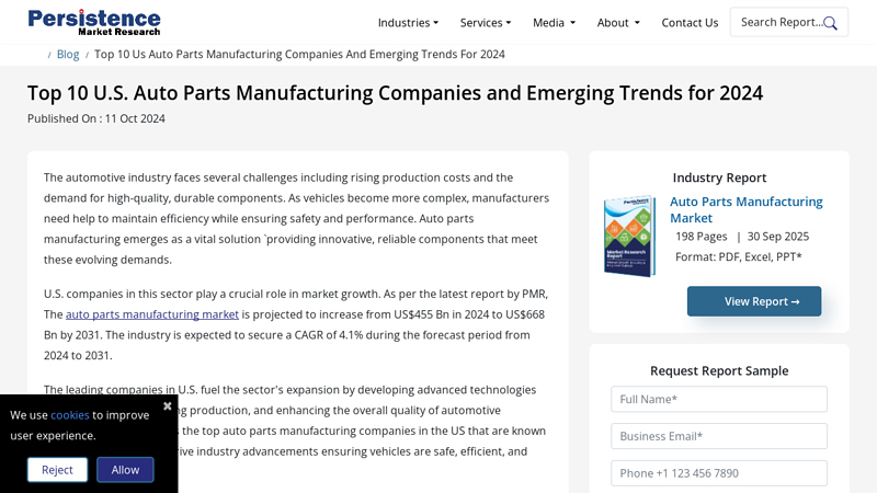 U.S. Auto Parts Manufacturing Companies and Emerging ... internal auto parts