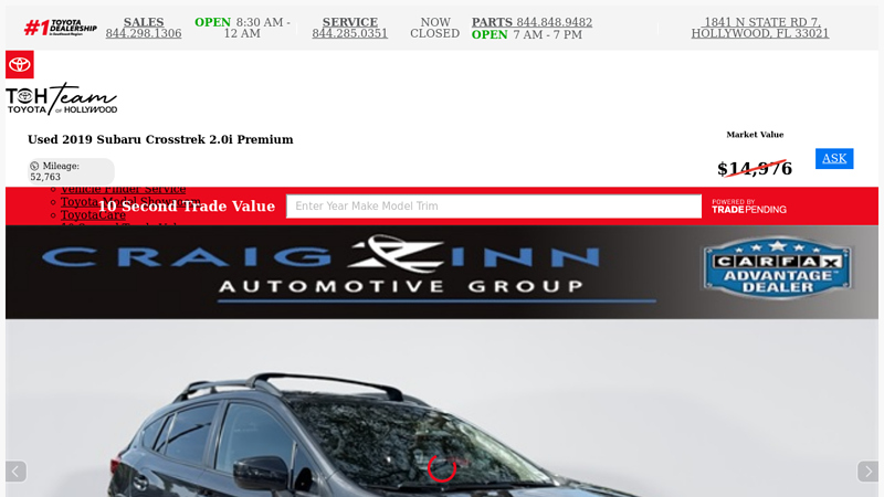 Used 2019 Subaru Crosstrek 2.0i Premium toyota of hollywood parts
