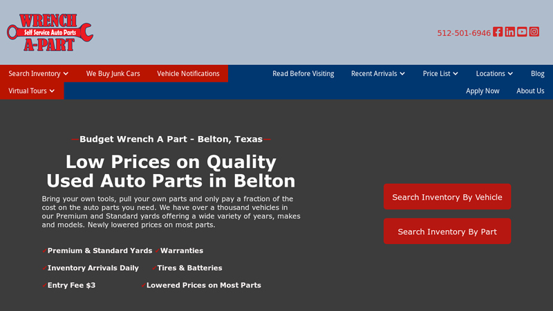 Used Auto Parts in Belton 195 used auto parts car parts