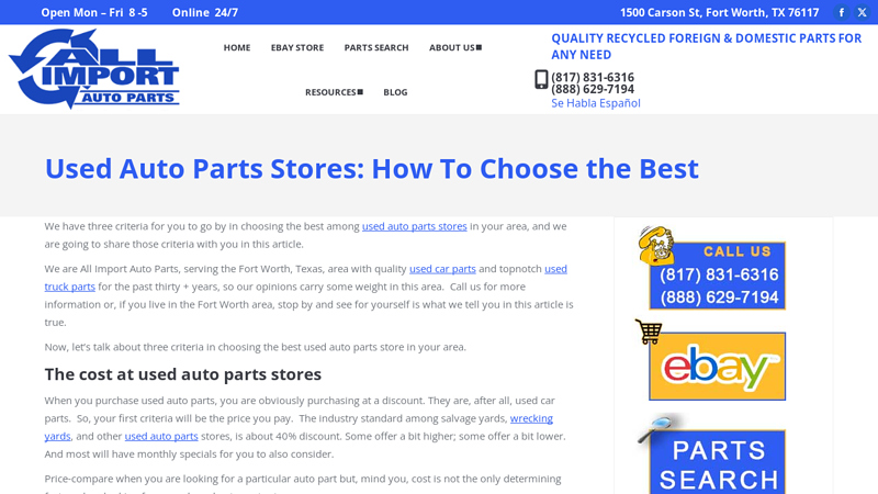 Used Auto Parts Stores auto parts junk yards near me