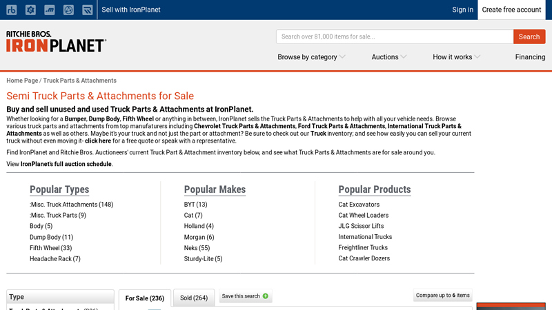 Used Semi Truck Parts & Attachments used commercial truck parts