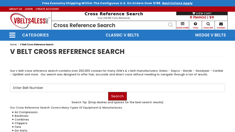 V Belt Cross Reference Search & Tables napa auto parts belt cross reference