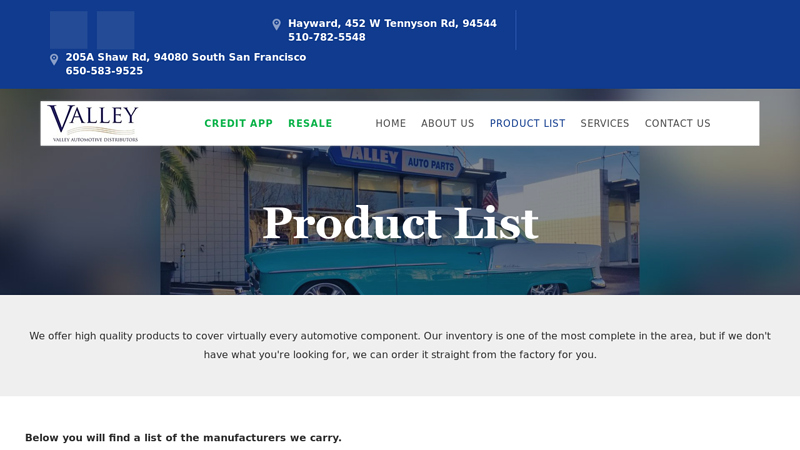 Valley Auto Parts valley auto parts