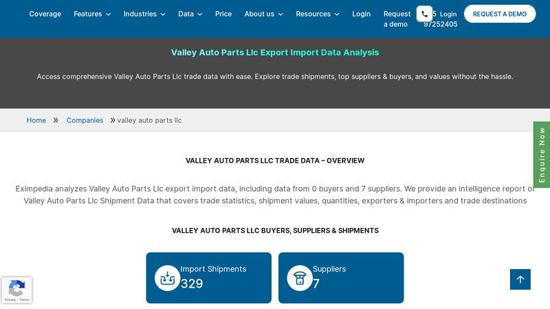 Valley Auto Parts Llc Import Export Data & Shipment Details valley auto parts