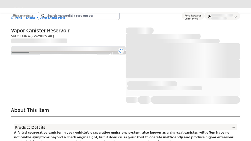 Vapor Canister Reservoir 2002 ford mustang fuel charcoal canister part number