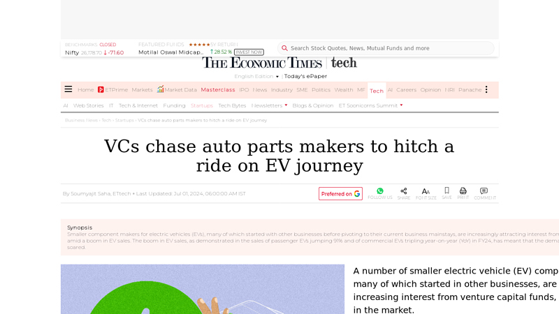 VCs chase auto parts makers to hitch a ride on EV journey chase auto parts inc