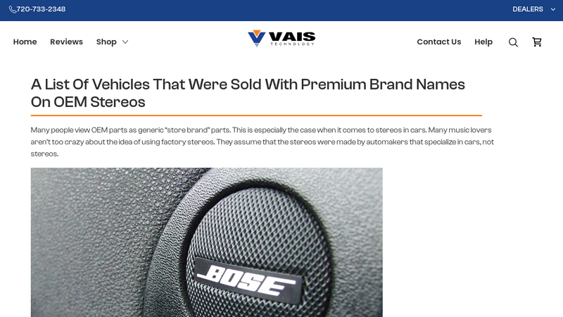 Vehicles Sold With Premium Brand Names On OEM Stereos car sound system parts