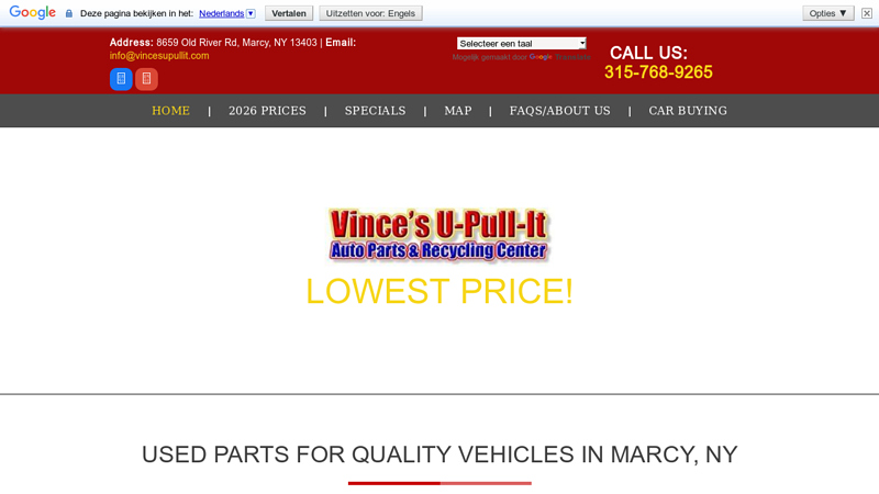 Vince's U used auto parts albany ny