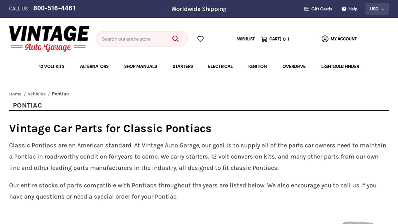 Vintage Car Parts for Classic Pontiacs pontiac car parts