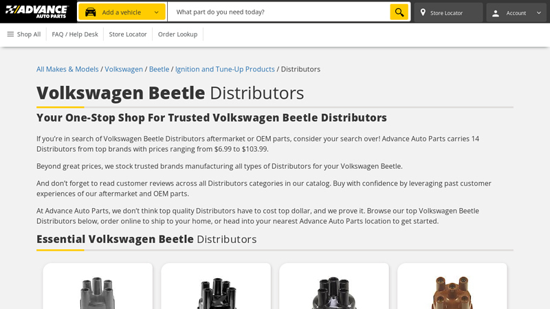 Volkswagen Beetle Distributors beetle auto parts