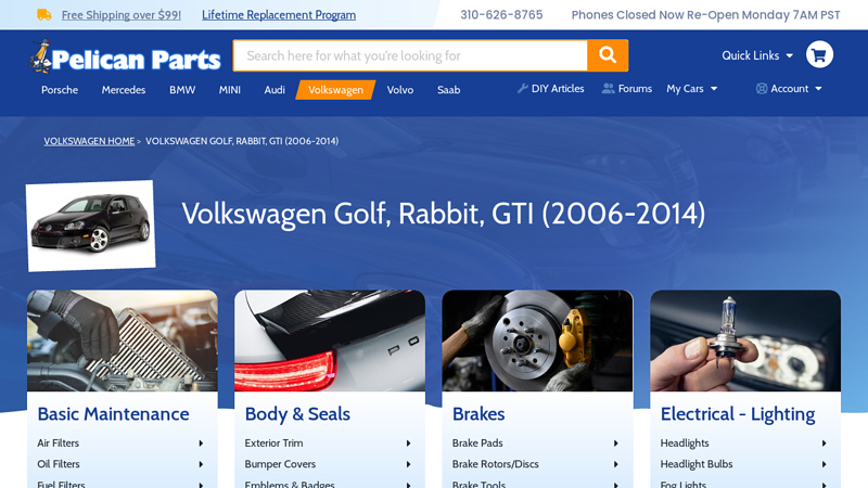 Volkswagen Golf, Rabbit, GTI (2006 mk6 gti car parts