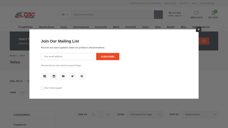 Volvo volvo semi truck parts