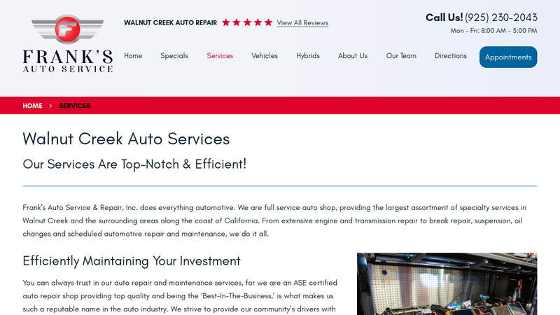 Walnut Creek Auto Services auto parts walnut creek